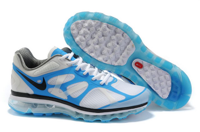 Mens Nike Air Max 2012 White Blue Shoes